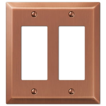 Amerelle Century Double Toggle Steel Wallplate in Antique Copper Amerelle Century Double Toggle Steel Wallplate in Antique Copper